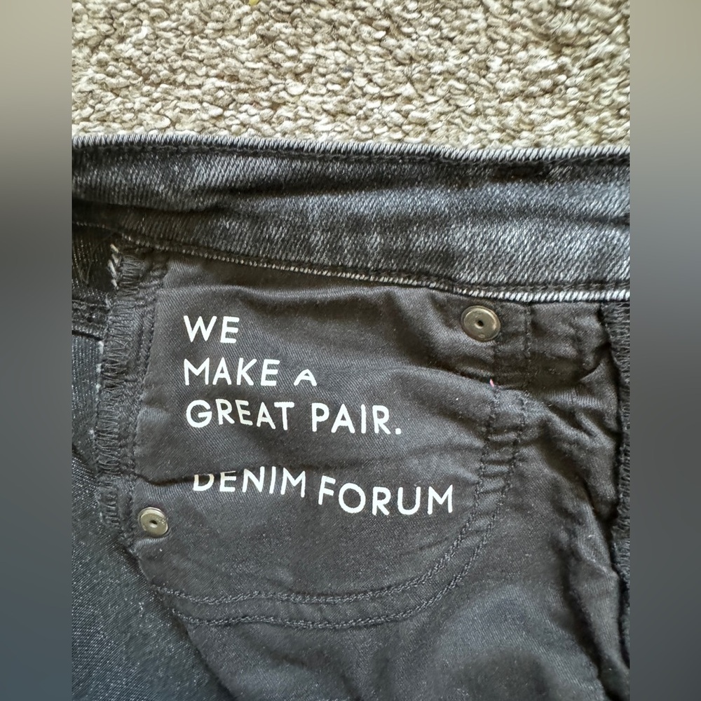 ARITZIA DENIM FORUM Lola High Rise Skinny Jeans 26L Black Rinsed Frayed Hem 25W - Picture 5 of 11